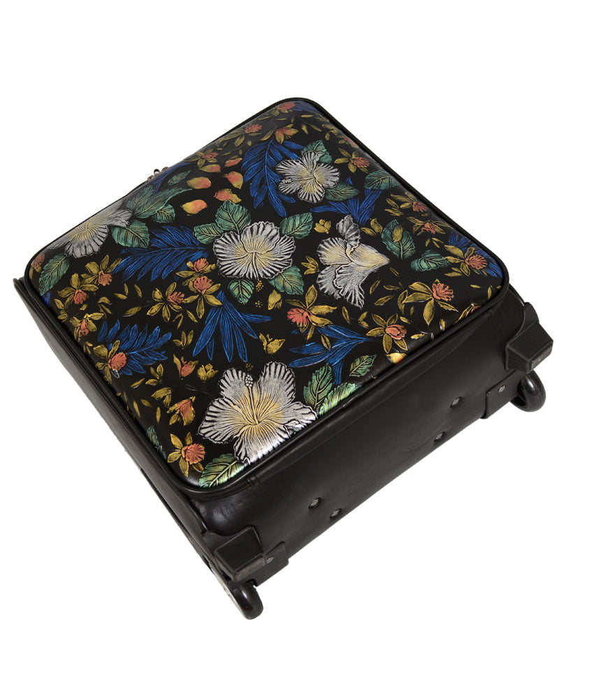  Mellow World Gardenia Floral Suitcase - Black - Bonton