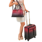 Rina Ombré Colored Rolling Carry-on Suitcase with Four 360 Degree Wheels