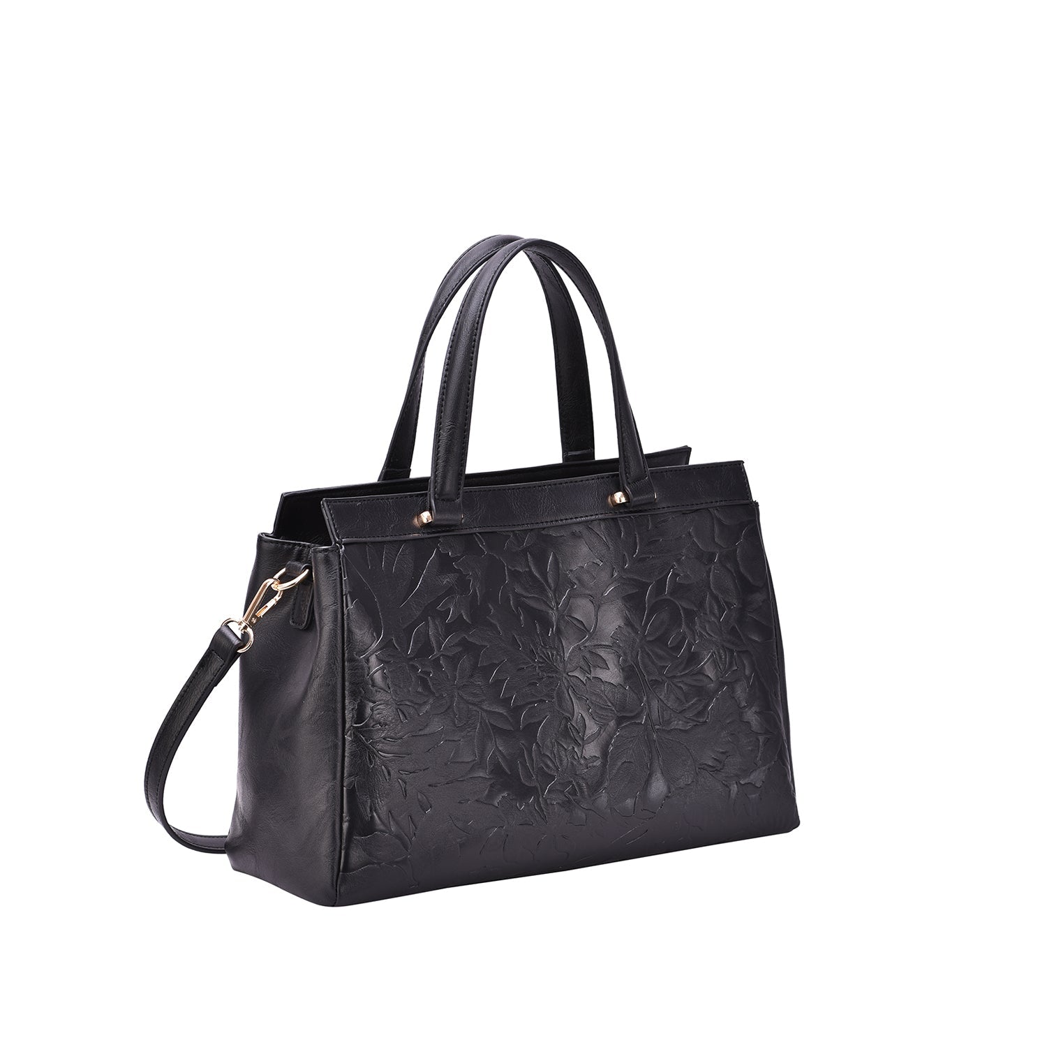  Mellow World Salome Embossed Floral Satchel - Cognac - Bonton