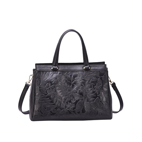 Salome Embossed Floral Satchel