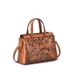 Salome Embossed Floral Satchel