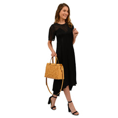 Salome Embossed Floral Satchel