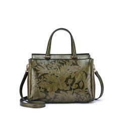 Salome Embossed Floral Satchel