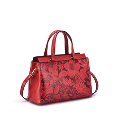 Salome Embossed Floral Satchel