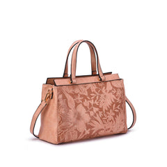 Salome Embossed Floral Satchel