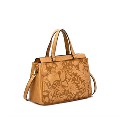 Salome Embossed Floral Satchel