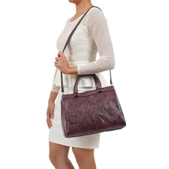 Salome Embossed Floral Satchel