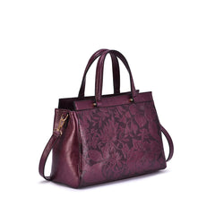 Salome Embossed Floral Satchel