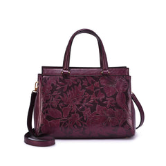 Salome Embossed Floral Satchel