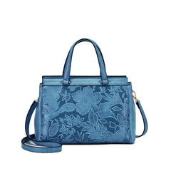 Salome Embossed Floral Satchel