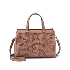 Salome Embossed Floral Satchel