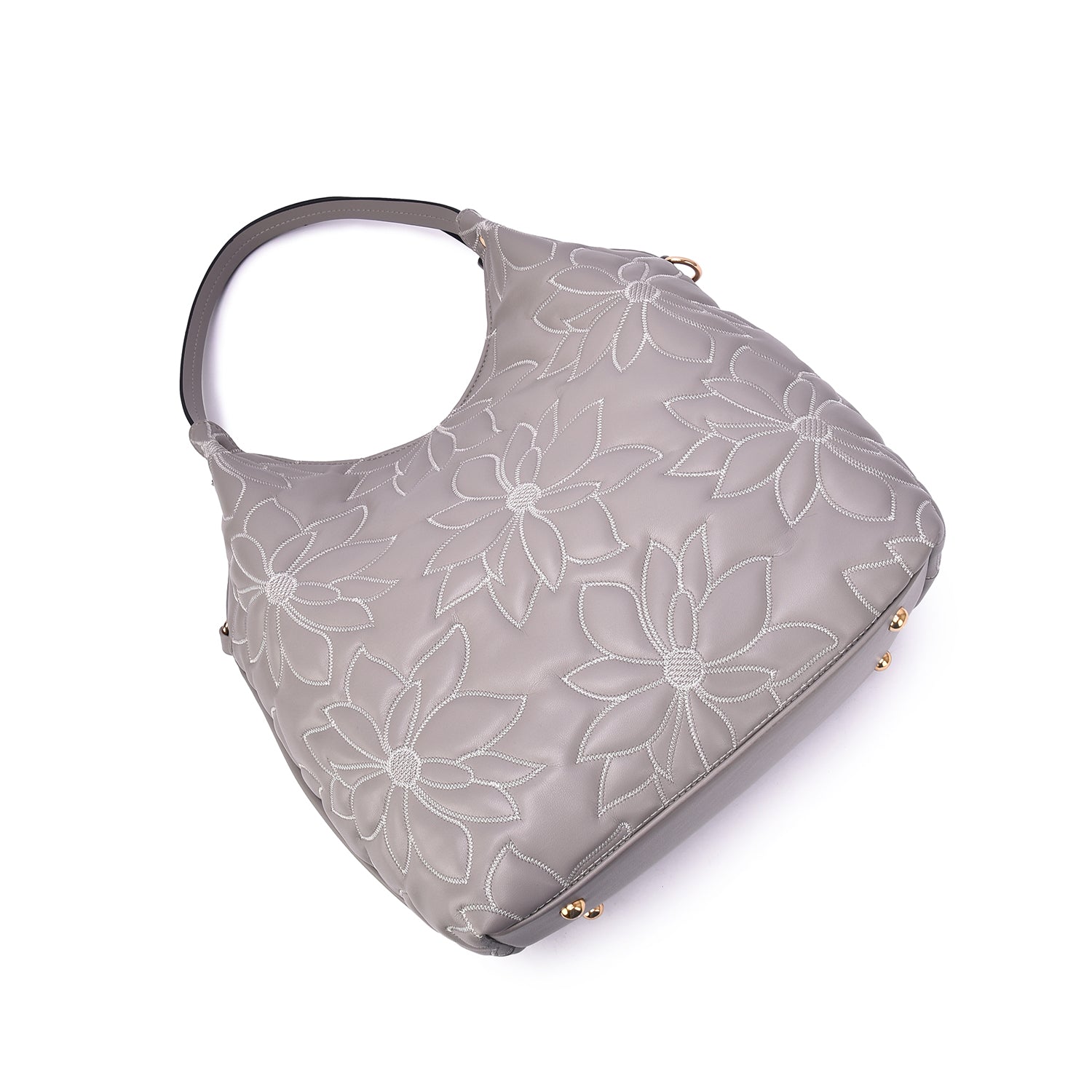  Mellow World Jae Embossed Floral Patterned Hobo - Dustyrose - Bonton