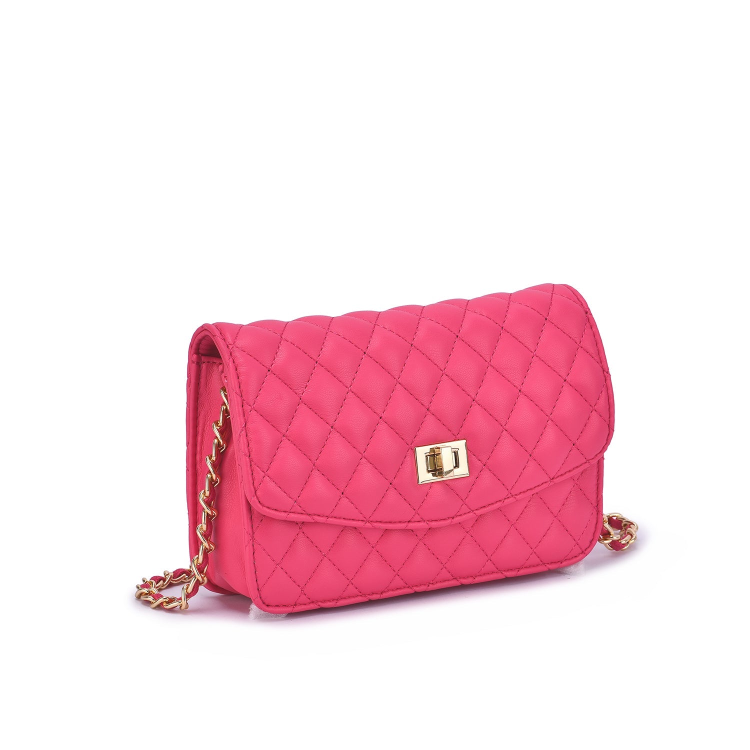  Mellow World Amanda Quilted Crossbody Clutch - Fuchsia - Bonton