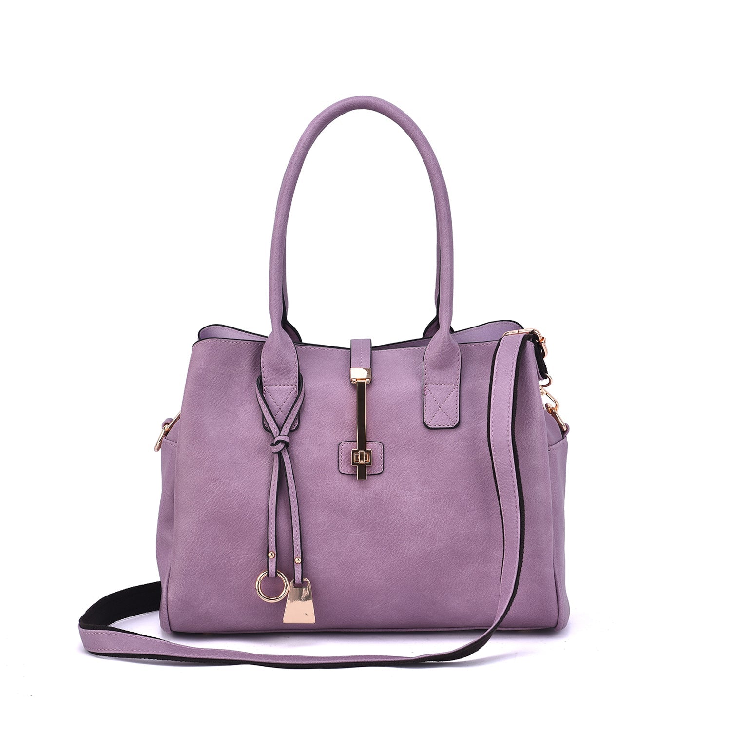  Mellow World Jasmine Structured 3-Compartment Satchel - Black - Bonton