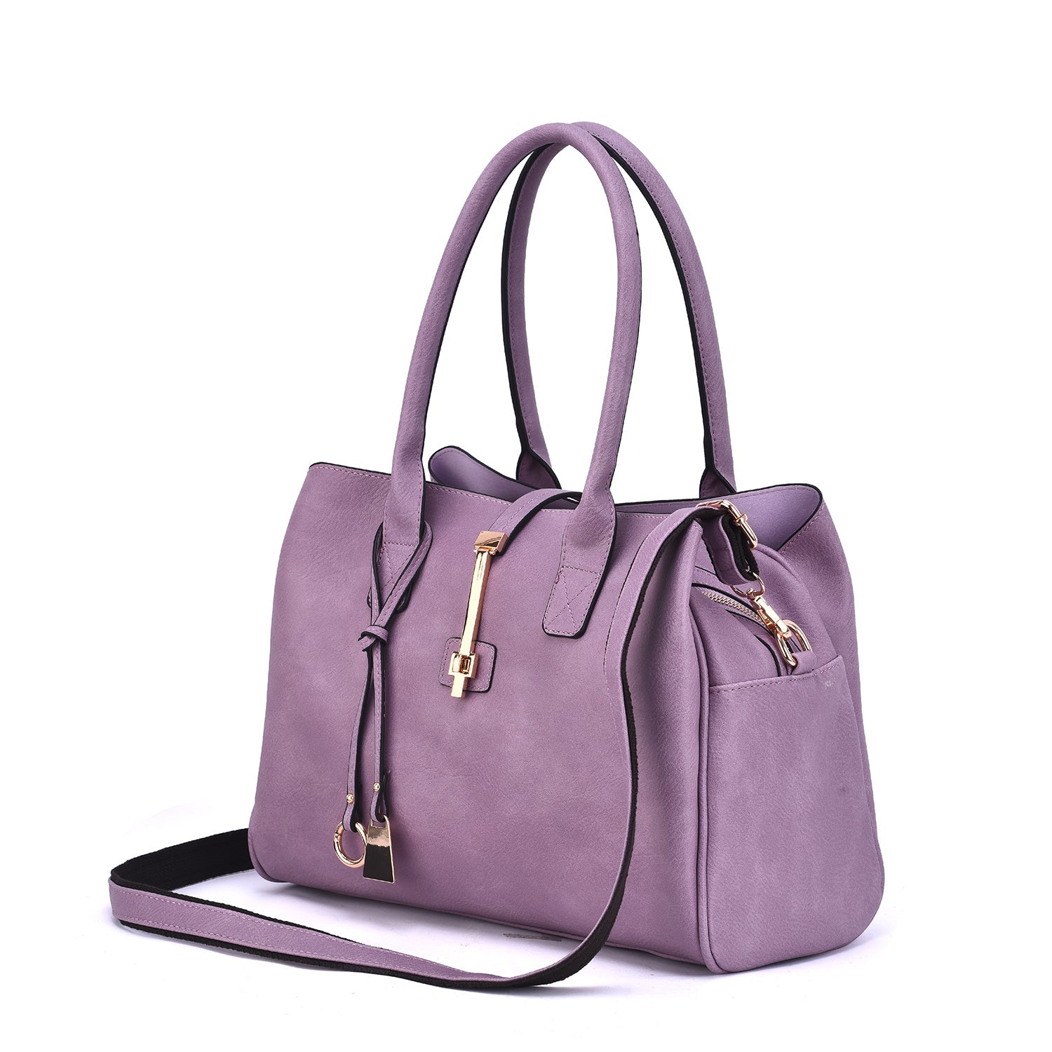  Mellow World Jasmine Structured 3-Compartment Satchel - Black - Bonton