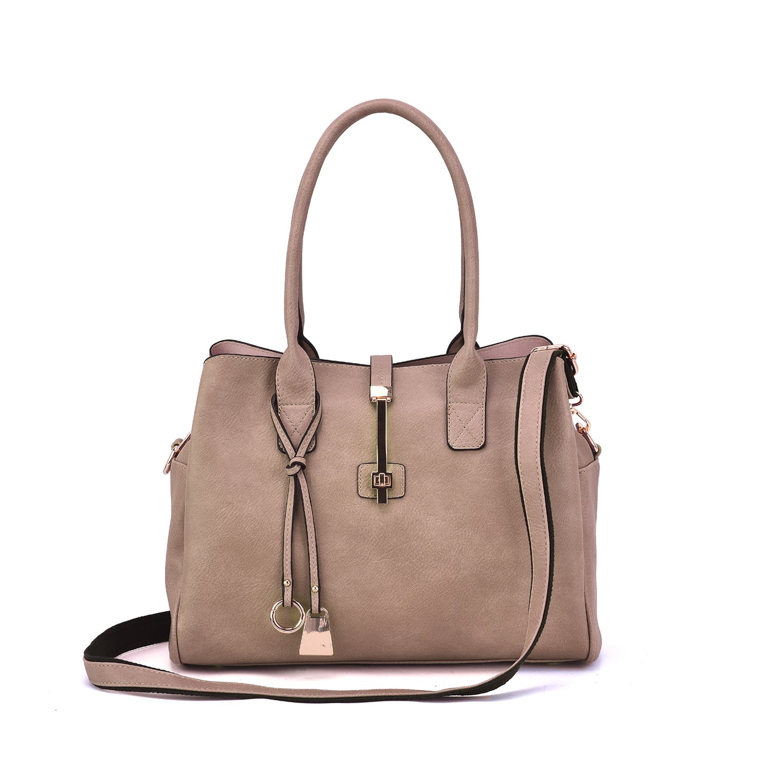  Mellow World Jasmine Structured 3-Compartment Satchel - Black - Bonton
