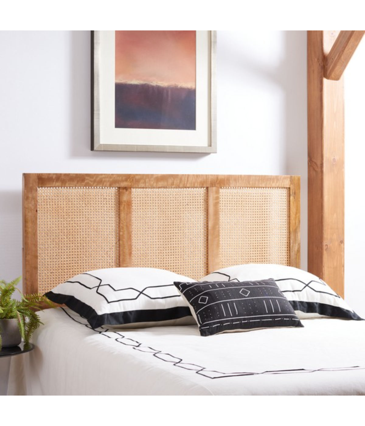  Safavieh Vienna Cane Headboard Natural - Natural - Bonton