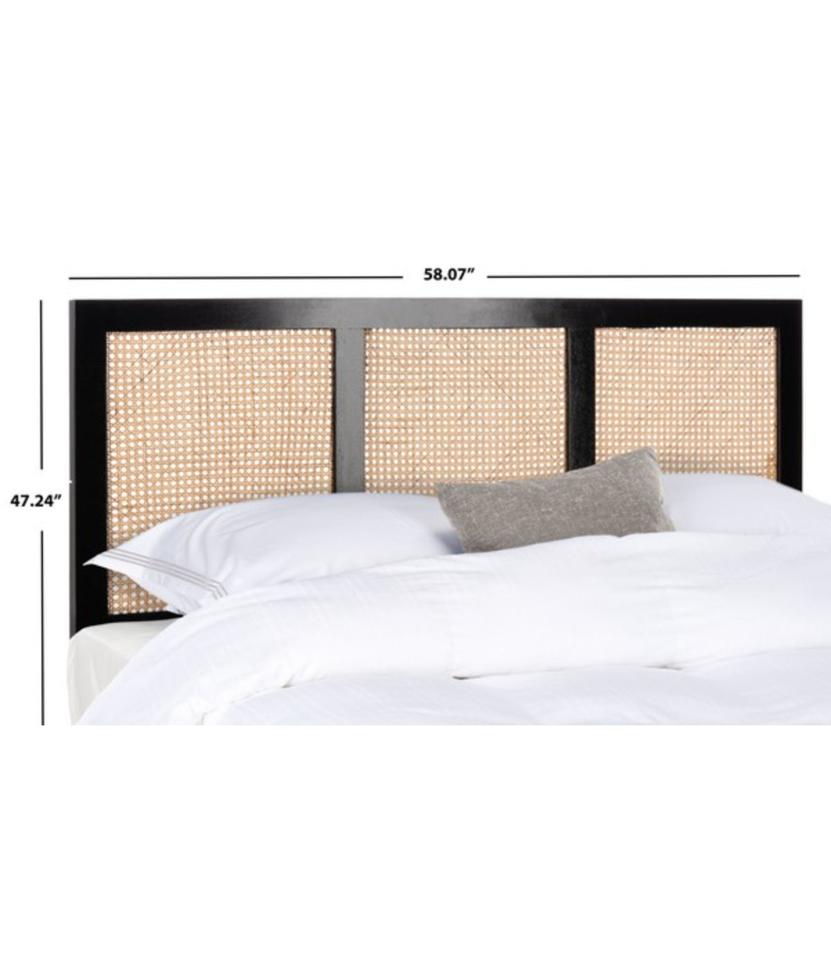  Safavieh Vienna Cane Headboard Black & Natural - Black & Natural - Bonton