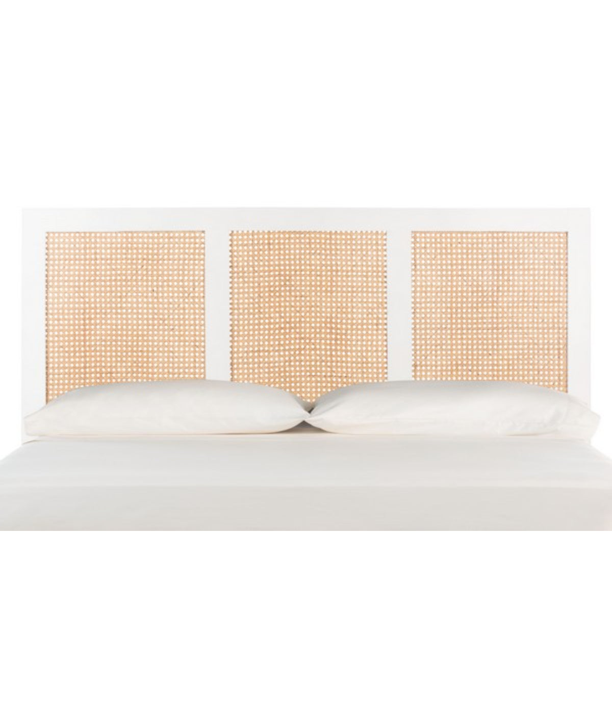  Safavieh Vienna Cane Headboard White & Natural - White & Natural - Bonton