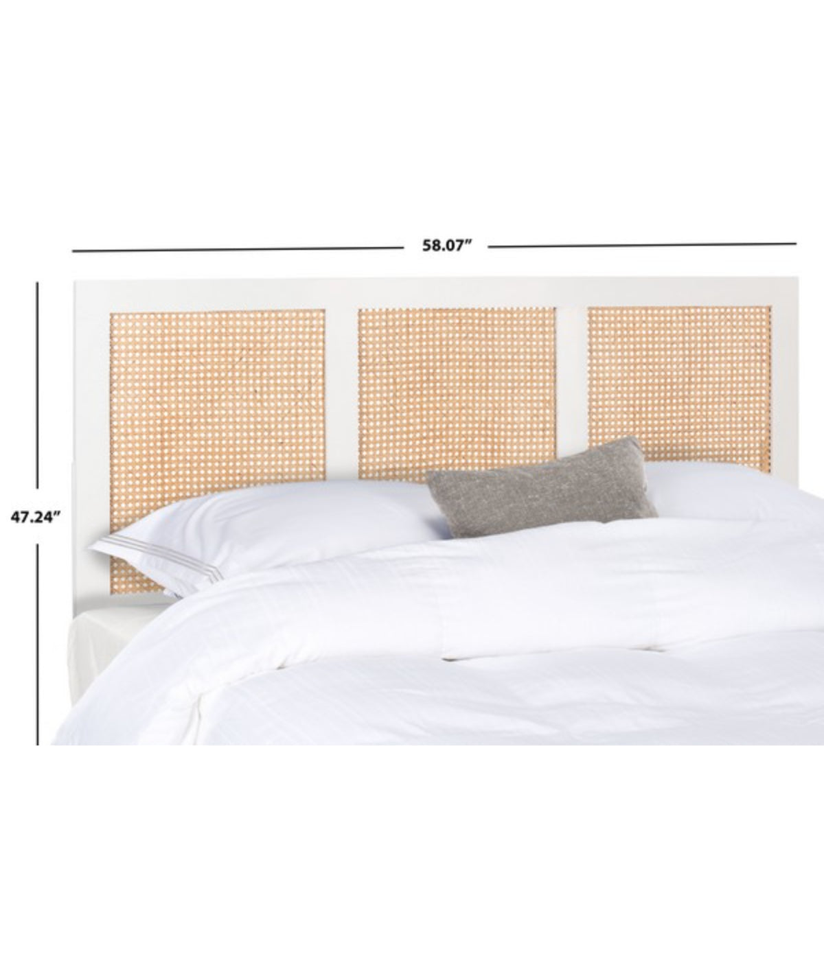  Safavieh Vienna Cane Headboard White & Natural - White & Natural - Bonton