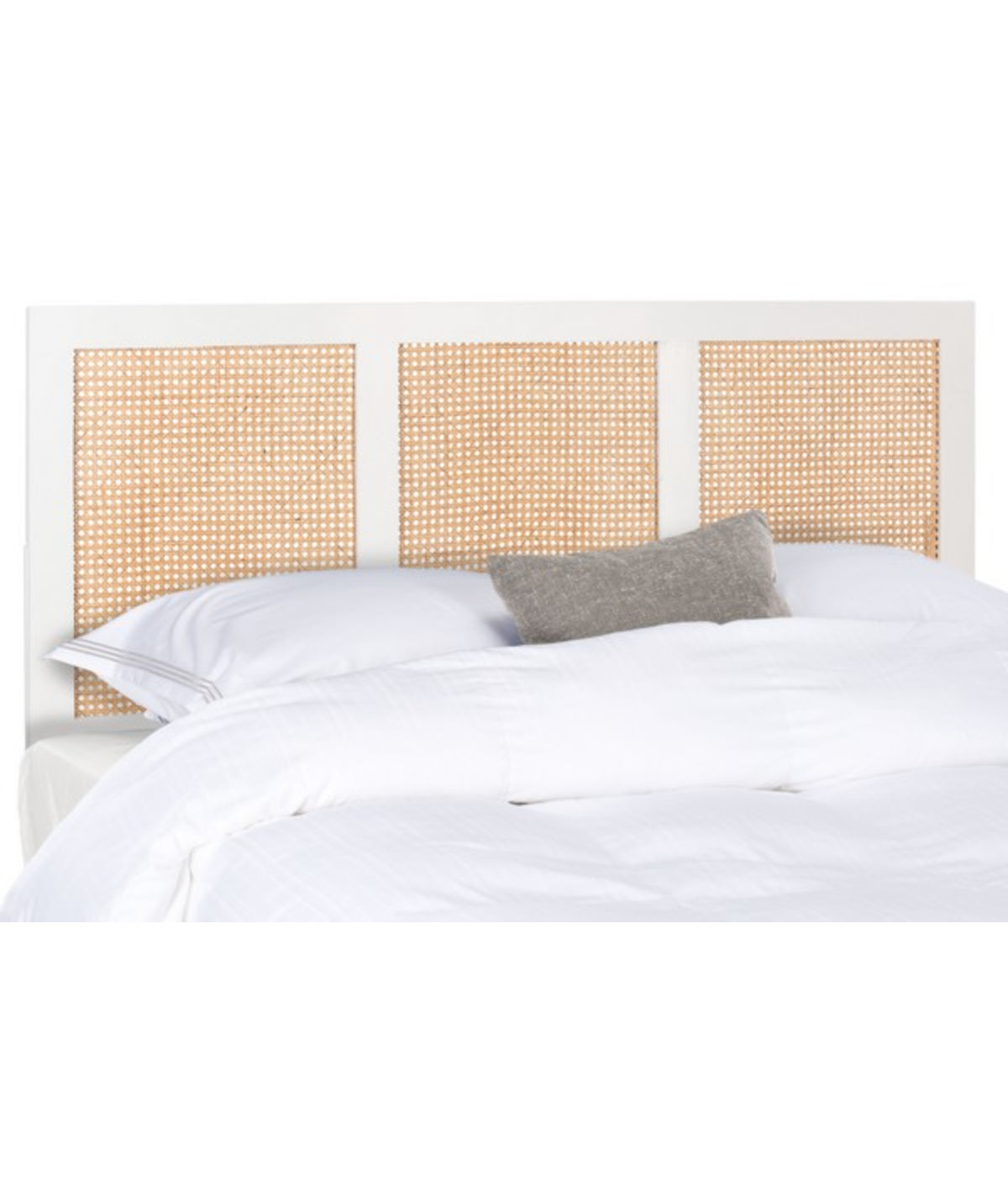  Safavieh Vienna Cane Headboard White & Natural - White & Natural - Bonton