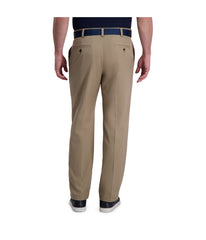 Haggar Men's Cool Right Performance Flex Classic Fit Pant Khaki Heather