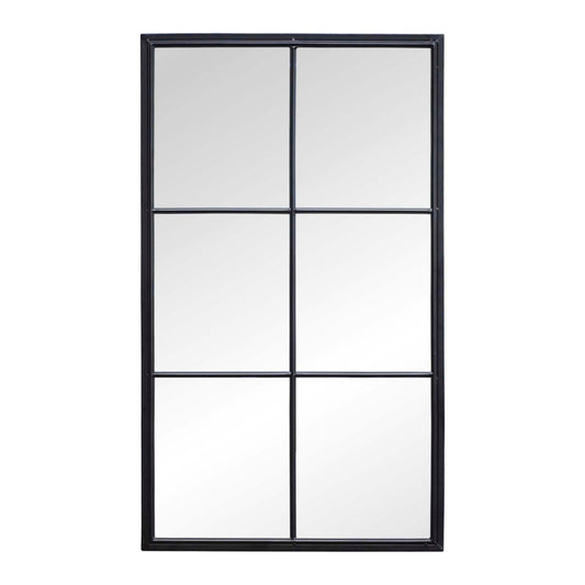 6 Windowpane Metal Frame Wall Mirror