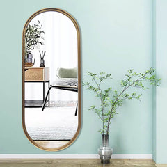 Modern Gold Oblong Full Length Wall Mirror