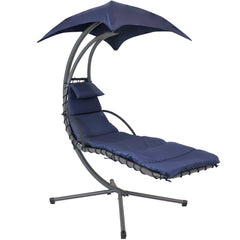 Hanging Chaise Floating Lounge Chair with Canopy Umbrella and Stand