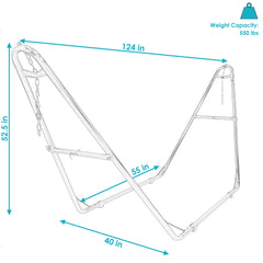 Heavy-Duty Universal Hammock Stand for 9 to 14 Feet Hammocks - 550 lb Weight Capacity