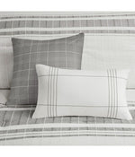 Morgan 6 Piece Cotton Jacquard Oversized Comforter Set White/Grey