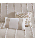 Anslee Embroidered Cotton Oblong Decorative Pillow Taupe