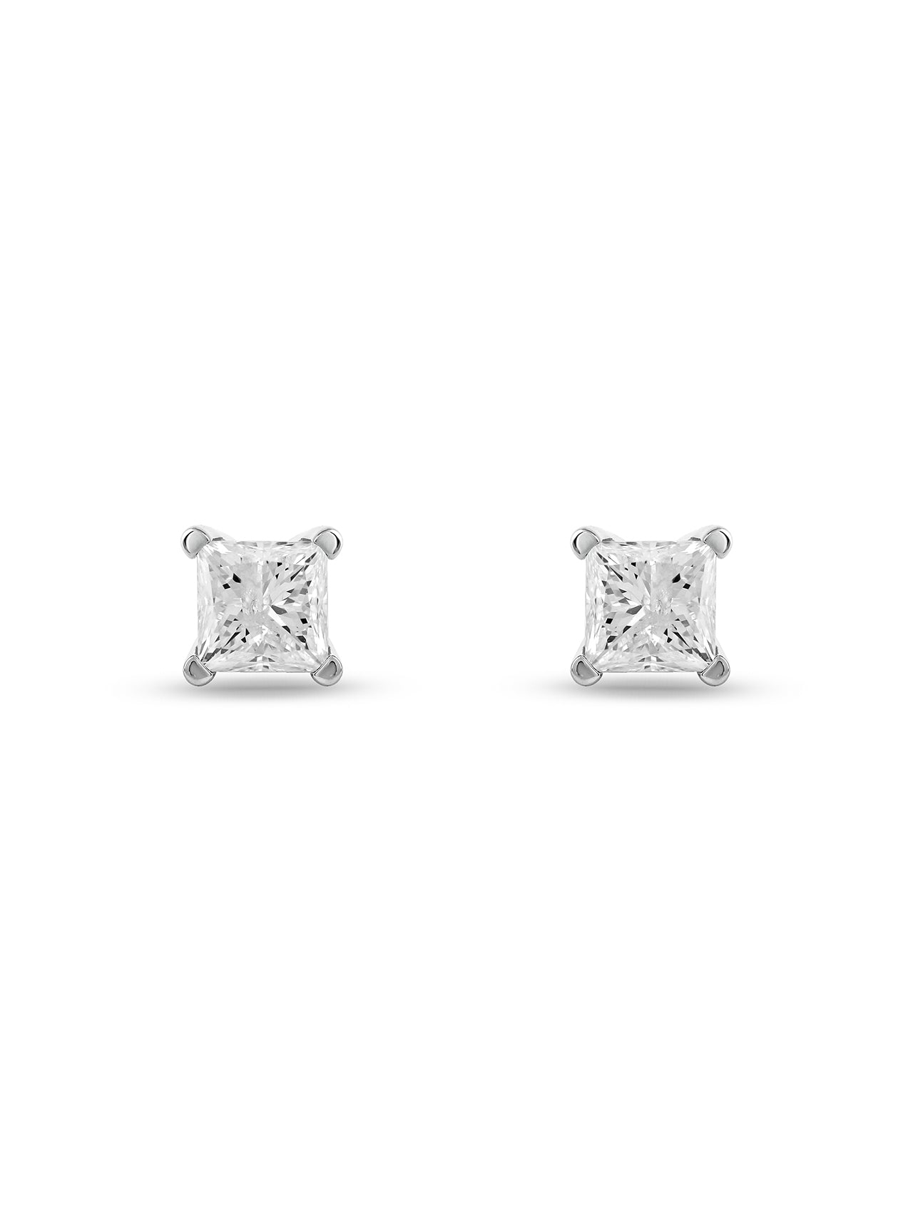  May & June 1/2ct TDW Diamond Solitaire Stud Earrings in 14k Gold - White - Bonton