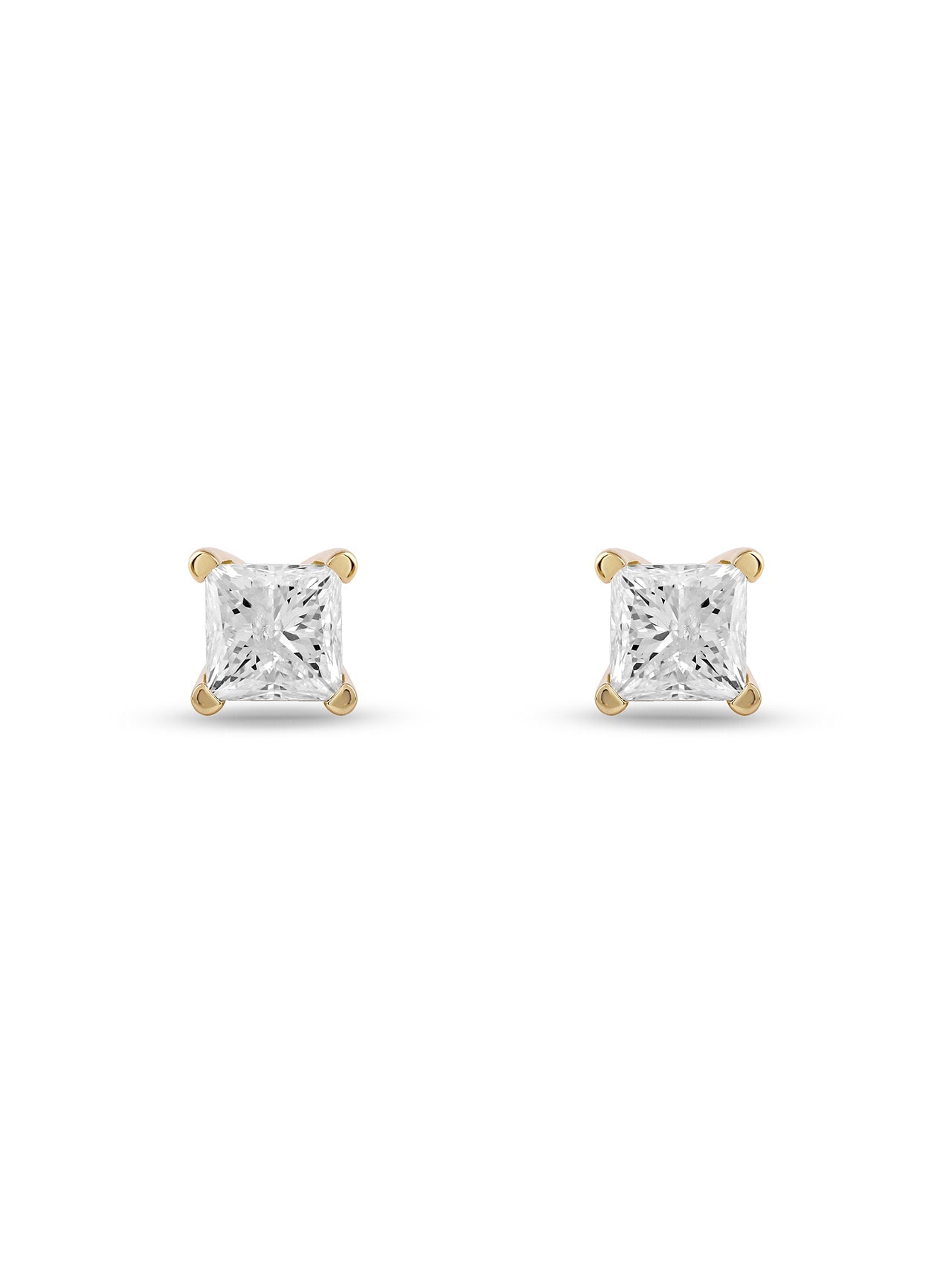  May & June 1/2ct TDW Diamond Solitaire Stud Earrings in 14k Gold - White - Bonton