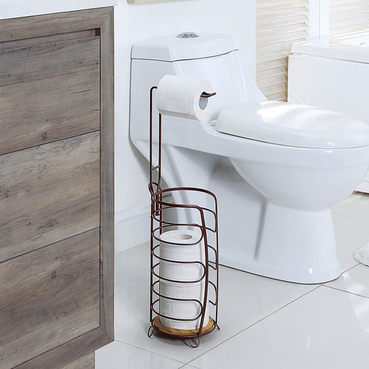 Free Standing 3-Roll Storage Toilet Paper Holder