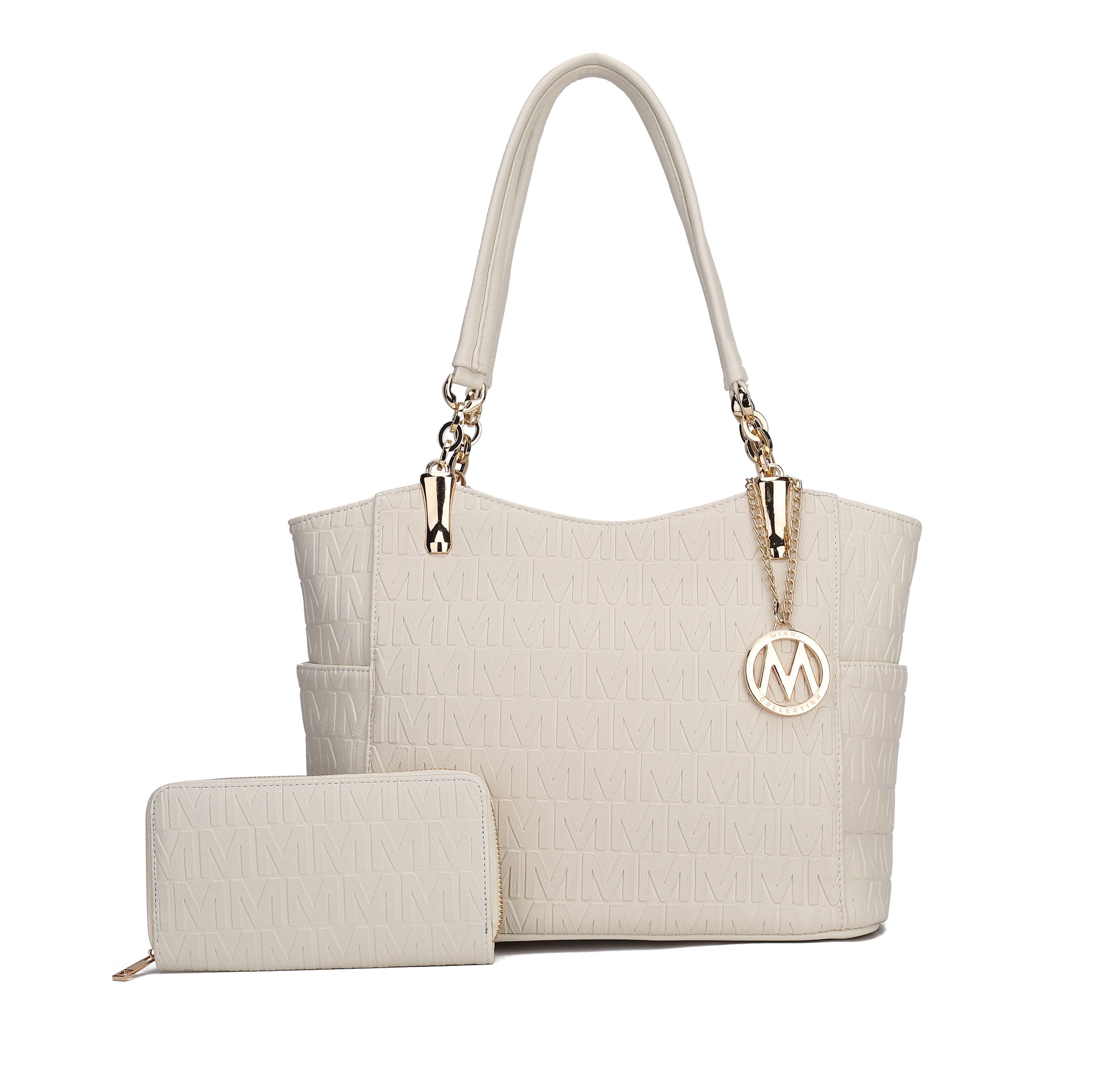  MKF Collection Allison Signature Tote Bag and Wallet Set - Beige - Bonton