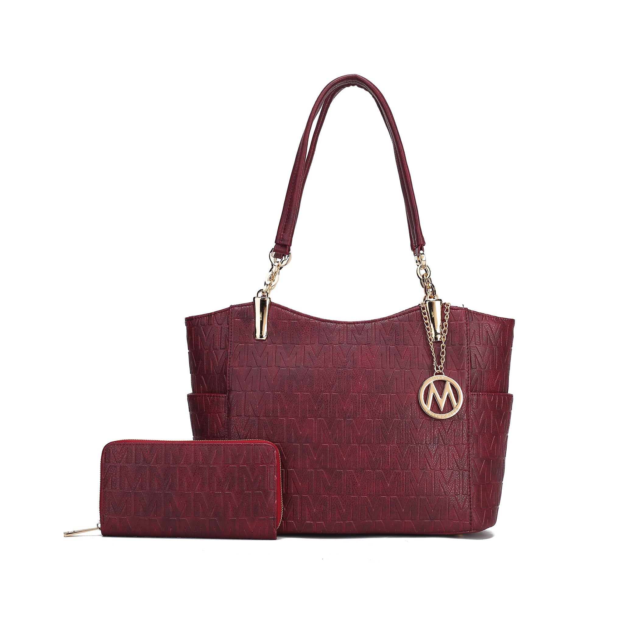  MKF Collection Allison Signature Tote Bag and Wallet Set - Beige - Bonton