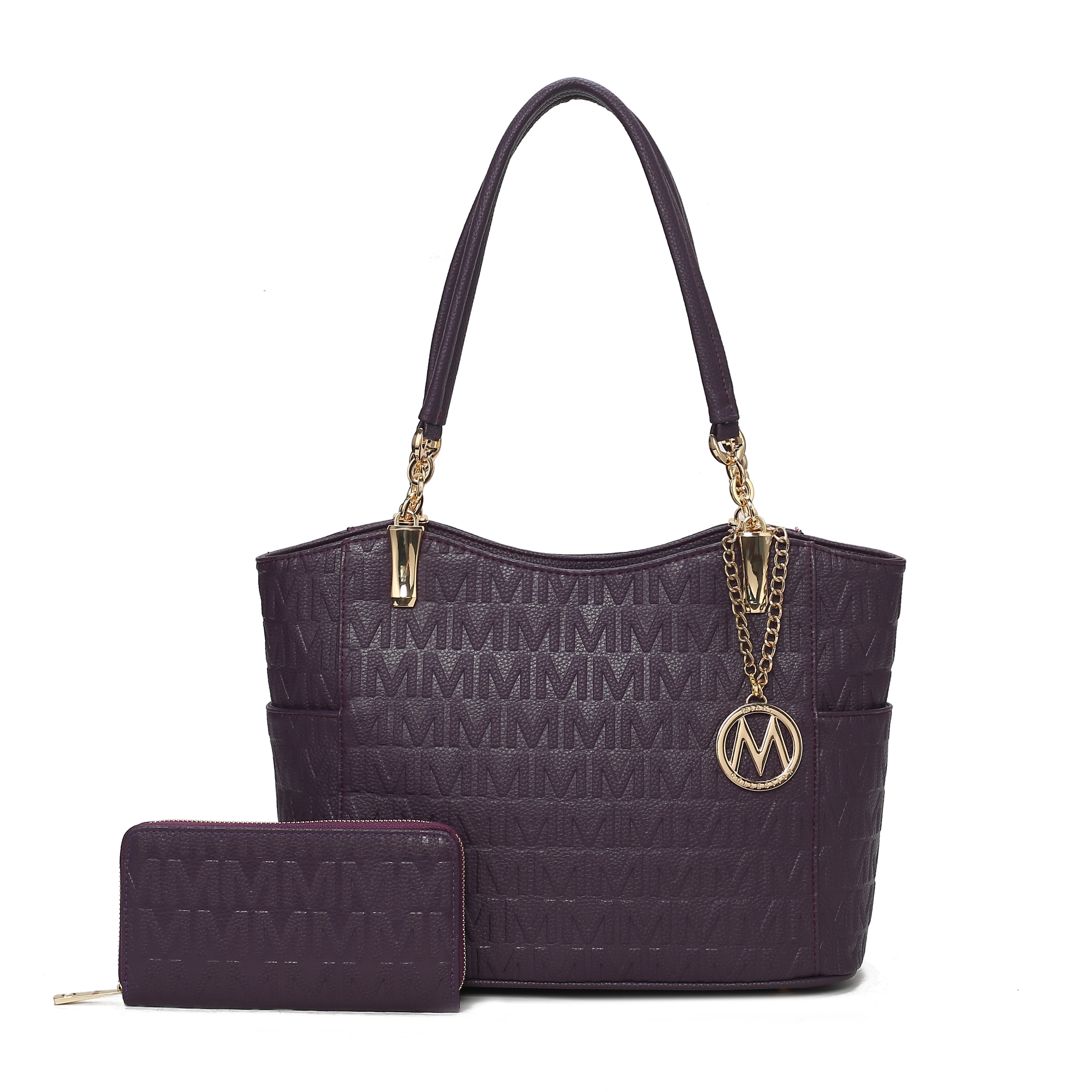  MKF Collection Allison Signature Tote Bag and Wallet Set - Beige - Bonton
