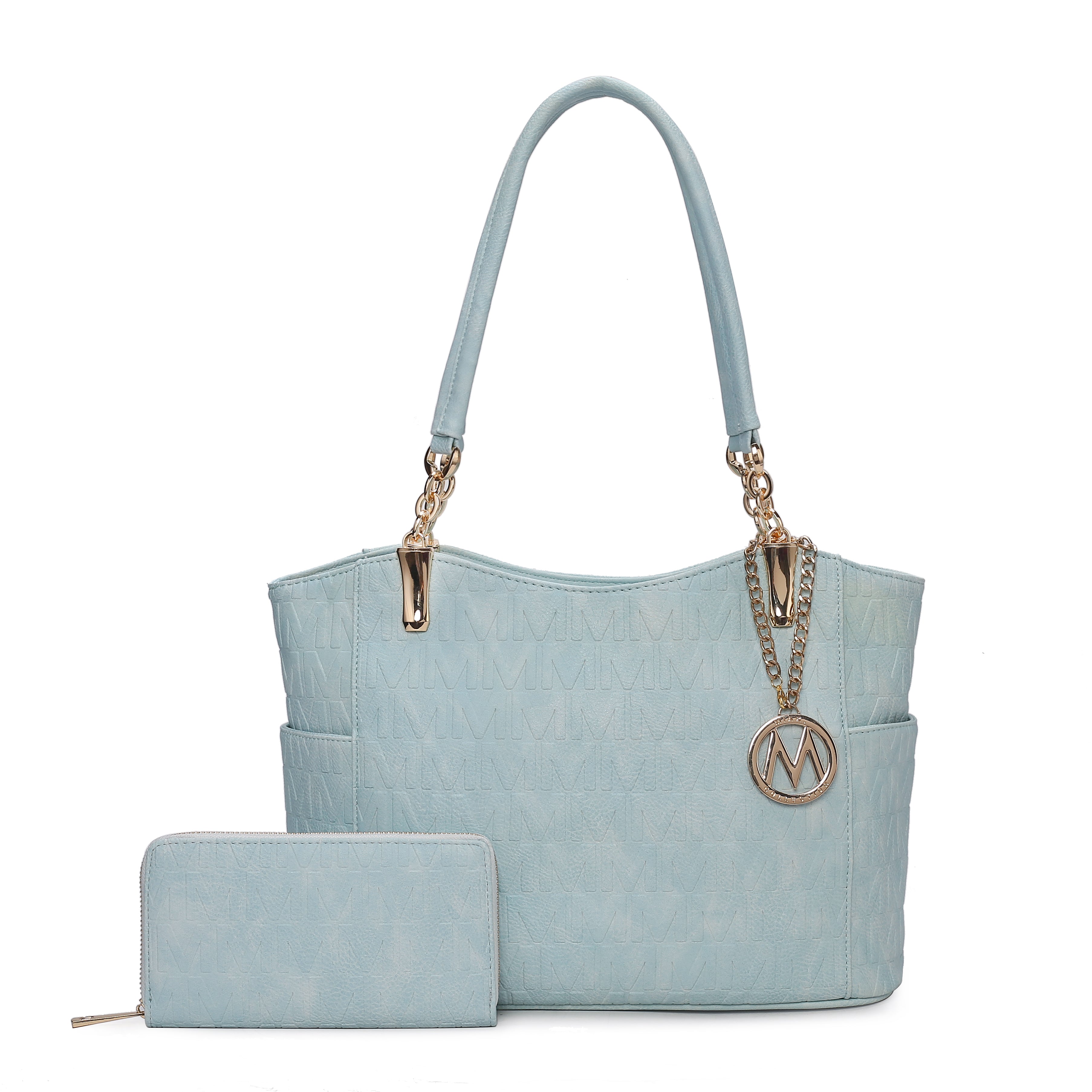  MKF Collection Allison Signature Tote Bag and Wallet Set - Beige - Bonton