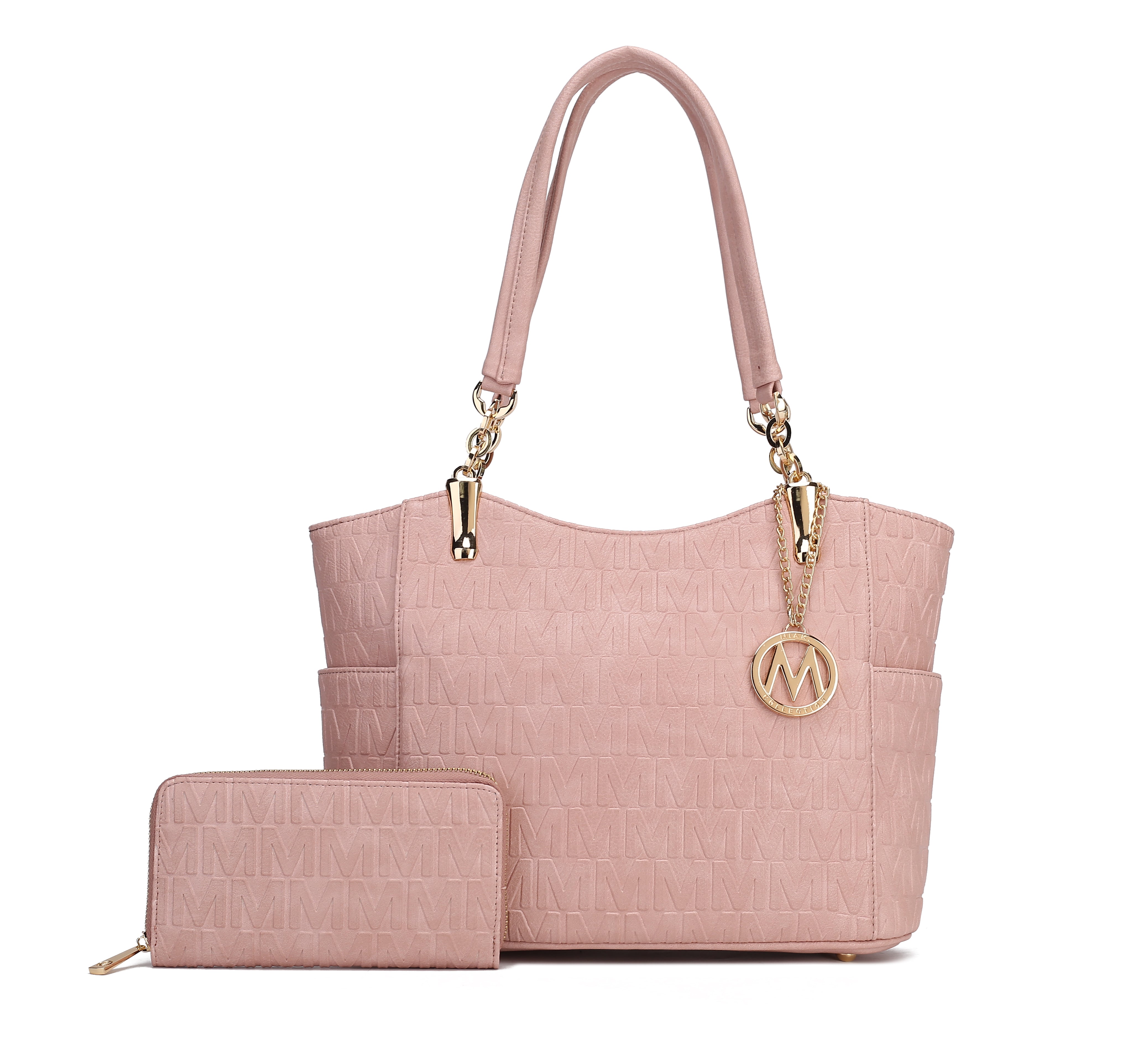  MKF Collection Allison Signature Tote Bag and Wallet Set - Beige - Bonton