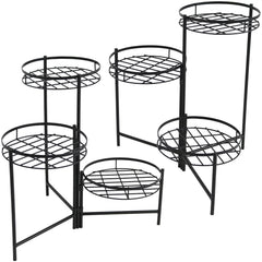 Indoor/Iron Metal 3-Tiered Decorative Flower Plant Pot Holder Stand Display - Set of 2