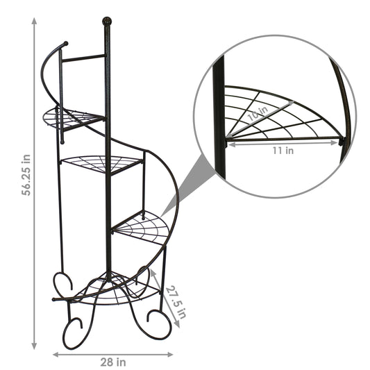 Spiral 4-Tiered Metal Potted Plant Stand, 56" Set of 2