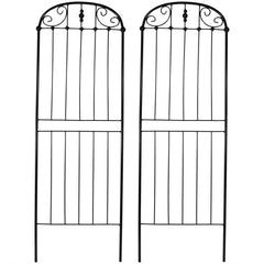 Metal Wire Traditional Garden Trellis for Climbing Plants and Flowers - 32" H - Black - 2-Pack