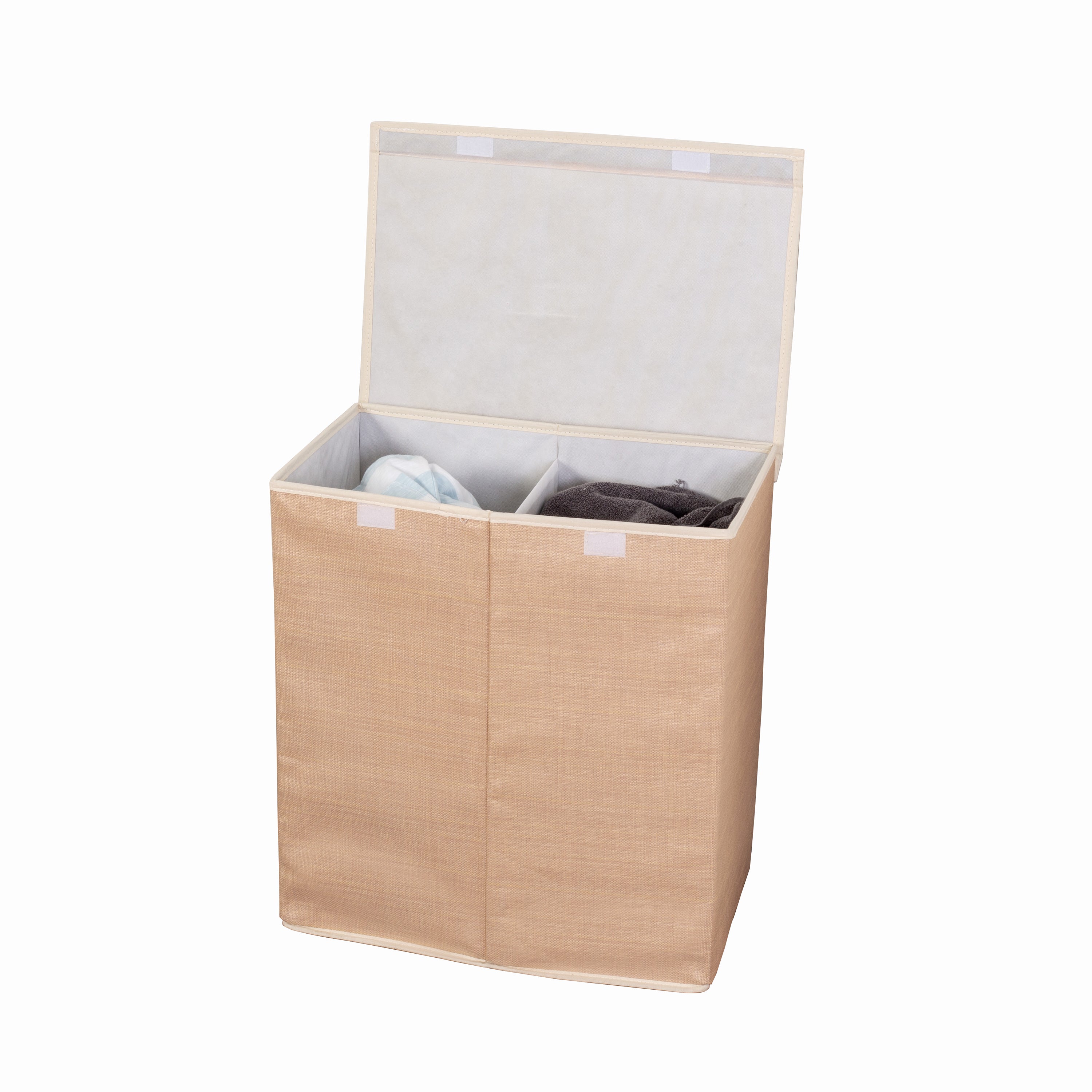  Honey-Can-Do Double Resin Hamper - Beige - Bonton