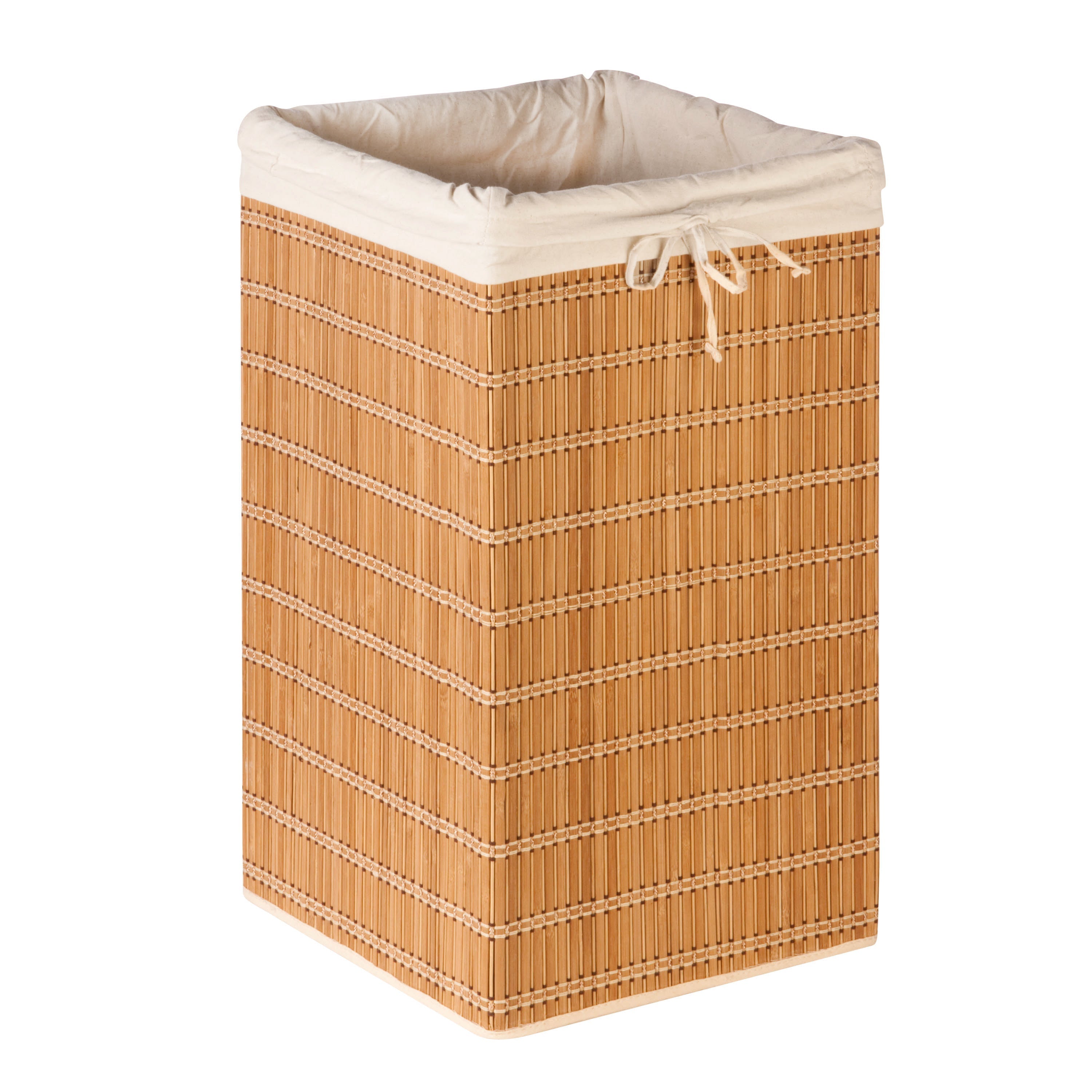  Honey-Can-Do Bamboo Wicker Laundry Hamper with Removable Canvas Bag - Natural - Bonton