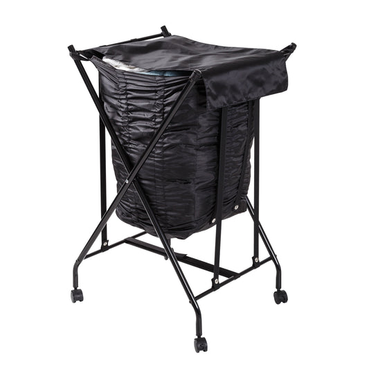 Single Bounce Back Hamper, No Bend Laundry Basket on Wheels with Lid