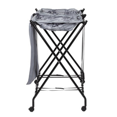 Double Bounce Back Hamper, Foldable 2 Bag Laundry Sorter on Wheels with Lid