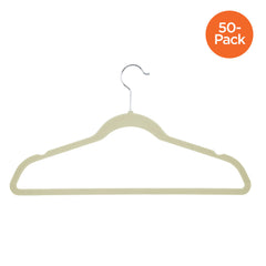 Slim-Profile Non-Slip Velvet Hangers, 50-Pack