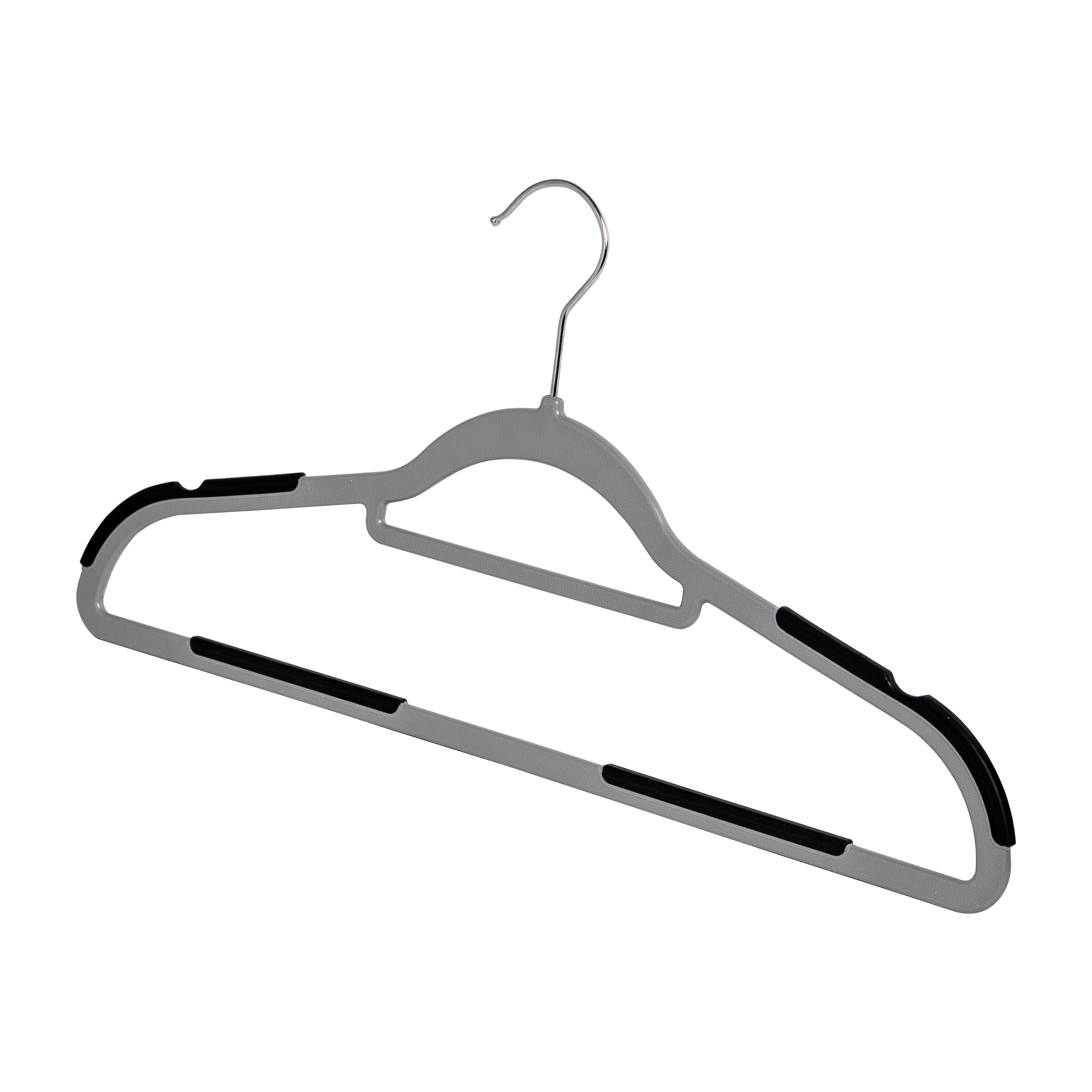  Honey-Can-Do Rubber Grip No-Slip Plastic Hangers, 50-Pack - Grey - Bonton