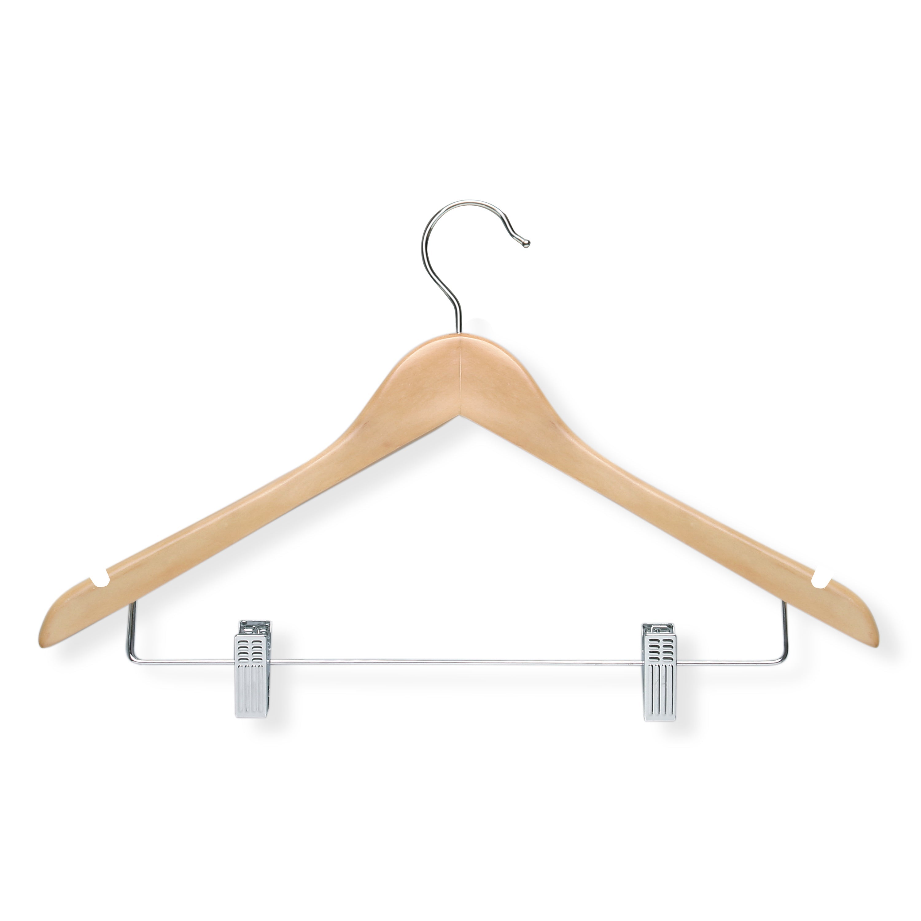  Honey-Can-Do Wooden Maple Clip Hangers for Suits, 12-Pack - Beige - Bonton